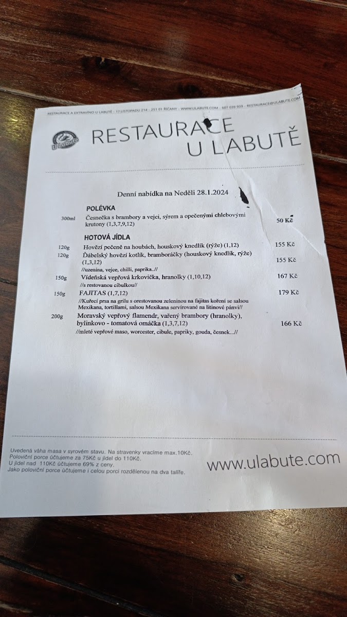 Menu Restaurace U Labute-1